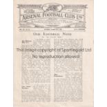 ARSENAL V NOTTINGHAM FOREST 1924 Programme for the League match at Arsenal 22/3/1924 with small hols