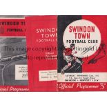 SWINDON A collection of 30 Swindon Town programmes 1949-1960, 27 homes and 3 aways at Aldershot