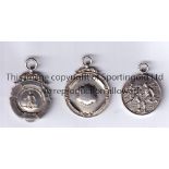 CZECHOSLOVAKIA FOOTBALL MEDALS Three hallmarked silver medals 1941-43, 2 of which are engraved