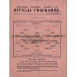 ARSENAL V WATFORD 1941 Single sheet programme for the Arsenal home London War Cup match 8/3/1941,