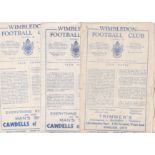 WIMBLEDON A collection of 38 Wimbledon programmes 1954-1977, 31 Homes and 7 aways. Homes include