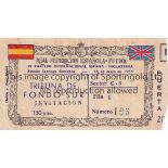 SPAIN / ENGLAND 1955 Ticket Spain v England in Madrid 18/5/1955. Duncan Edward's 3rd match for