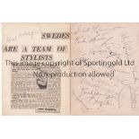 IFK NORRKOPING AUTOGRAPHS 1947 Two large album sheets. One with 16 autographs of the touring team in