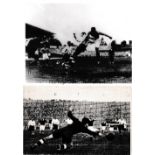 FOOTBALL PHOTOGRAPHS Twenty B/W reprinted photos including action from France v England 1938, Jack