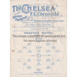 CHELSEA Very scarce single sheet programme practice match Blues v Whites at Stamford Bridge 19/8/