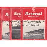 ARSENAL RESERVES Four home Reserve team Combination programmes for season 1953/4 v. Fulham,