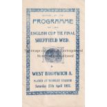 FA CUP FINAL 1935 Pirate programme for the 1935 FA Cup Final Sheffield Wednesday v West Bromwich