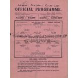 ARSENAL V PORTSMOUTH 1943 Single sheet programme for the Arsenal home FL South match 2/1/1943,