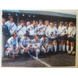 DERBY COUNTY A col 16 x 12 photo of Derby players posing with the First Division trophy at the