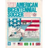 GEORGE BEST Programme for the American Bicentennial Soccer Cup in which Best played for Team