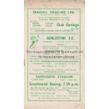 WEST HAM Programme for the away Eastern Counties League match at Gorleston FC 28/1/1956, very slight
