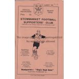 TOTTENHAM HOTSPUR Programme for the away Eastern Counties League match v. Stowmarket 3/10/1959, team