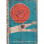 WORLD CUP 1954 Semi-Final programme Uruguay v Hungary 30/6/54 ink team changes scorers, lacks