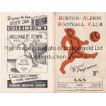 HALIFAX / BURTON Both programmes from the FA Cup 2nd Round ties between Halifax Town and Burton