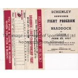 JOE LOUIS V JAMES J. BRADDOCK 1937 Four page souvenir programme and Round By Round score sheet for