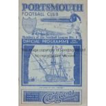 PORTSMOUTH / STOKE Programme Portsmouth v Stoke City 29/1/1938. Generally good