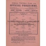 ARSENAL V QUEEN'S PARK RANGERS 1942 Single sheet programme for the Arsenal home FL South match 14/