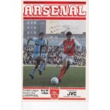 ARSENAL POSTPONED Programme for the postponed Arsenal v Liverpool match 09/01/82. Good