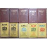 CRICKET WISDENS A collection of all 10 John Wisden Cricketers' Almanacks from the 1960's, 8 original