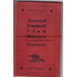 ARSENAL Handbook for 1935/6 season. Staples removed. Generally good