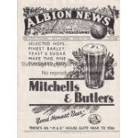 WEST BROM Programme West Bromwich Albion v Derby County 31/10/1942. Ex Bound Volume. Generally good