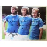 MANCHESTER CITY A col 16 x 12 photo of Rodney Marsh, Colin Bell and Denis Law posing for