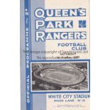 QPR Programme Queen's Park Rangers v Arsenal London Professional Midweek League 1/10/1932. No