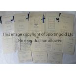 MENUS A collection of 7 League Secretaries and Managers Association Menus all with blue ribbons with