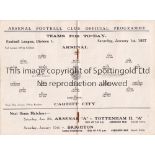 ARSENAL Home programme v Cardiff City 1/1/1927. Rusty staples. No writing. Generally good