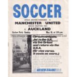 MANCHESTER UNITED Programme for the away Friendly v. Auckland 28/5/1967, slightly creased. Generally