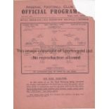 ARSENAL V BRENTFORD 1942 / WAR CUP SEMI-FINAL Single sheet programme for the Arsenal home London War