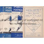 IPSWICH Five home programmes v Port Vale 1948/49 (4 Page), Norwich City (slightly trimmed at top),