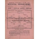ARSENAL V WEST HAM 1942 Single sheet programme for the Arsenal home London War Cup match 6/4/1942,