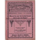 FULHAM Home programme v Woolwich Arsenal 8/11/1913. Tape removed at spine. Restored. No staples.