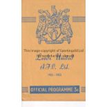 LEEDS UNITED Home programme v. Blackburn 15/3/1952. Good