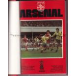 ARSENAL BOUND VOLUME 1979/80 Official Arsenal, red cover with gold lettering on the spine, bound