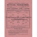 ARSENAL V BRIGHTON 1942 Single sheet Arsenal home programme for the London War League match 14/3/