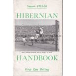 HIBERNIAN Handbook for season 1955/6 being the first British team to play in European Competition.
