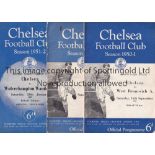 CHELSEA Eighteen programmes from the 1950's including WBA and Everton 50/1, Wolves, Man. Utd. and