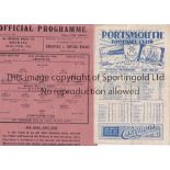 ARSENAL / PORTSMOUTH Single sheet Arsenal home programme between the two clubs 10/3/1945 and 4 Pager