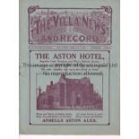 ASTON VILLA Home programme v Arsenal 18/4/1927. Also covers v Preston North End Reserves 19/4/