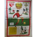 GEORGE BEST A tea towel with a design by Richard Nelson of Belfast showing Best in United kit in the