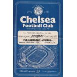CHELSEA Four page home programme v Manchester United FA Youth Cup Semi Final 16/4/1955. Duncan