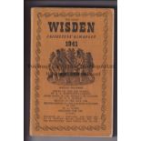 CRICKET WISDEN Hard to obtain original softback John Wisden Cricketers' Almanack for 1941. Complete.