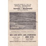 DONCASTER ROVERS V BRDFORD PARK AVENUE 1945 Programme for the FL North League Cup at Doncaster 31/