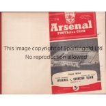 ARSENAL BOUND VOLUME 1957/8 Official red hardback bound volume of 49 home programmes including all