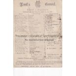 ETON / HARROW Cricket scorecard for the Eton v Harrow match at Lord's July 11/12 1873. Scorecard