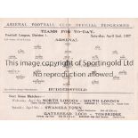 ARSENAL Home programme v Huddersfield Town 2/4/1927. Very slight rusting of the staples. No writing.