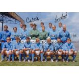MANCHESTER CITY A col 12 x 8 photo of the players posing for a squad photo at Maine Road, circa late