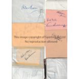 SPORTS AUTOGRAPHS Fourteen signatures on 8 album pages, inc. Alec Bedser, Peter West, Kenneth